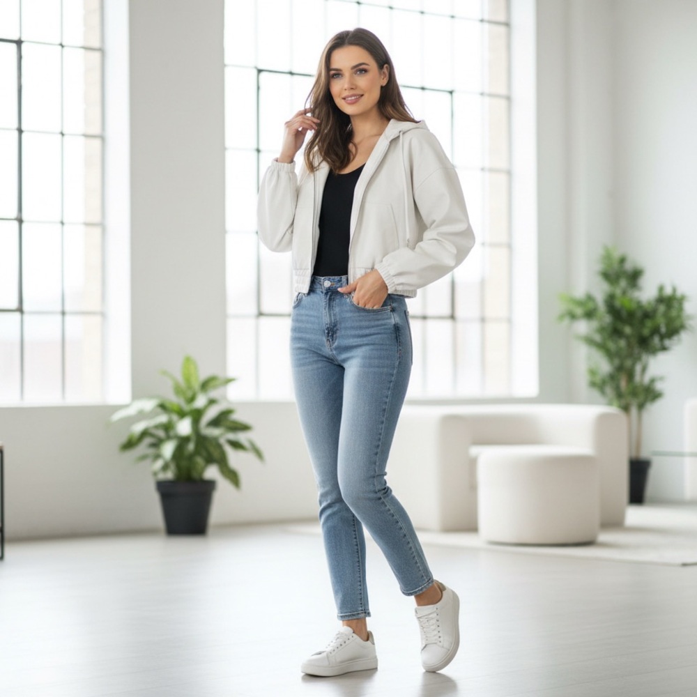 Italian White faux leather coat